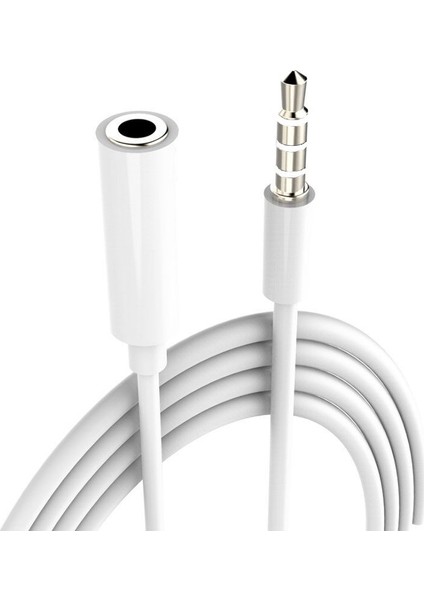3.5 mm Aux, Kulaklık Uzatma Kablosu 1 mt Beyaz - Model No : MH023