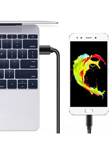Micro USB Şarj ve Data Kablosu - 2 mt Siyah