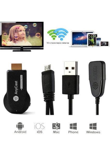 Anycast M9 Plus Full Hd Kablosuz HDMI Görüntü ve Ses Aktarıcı Wifi Display