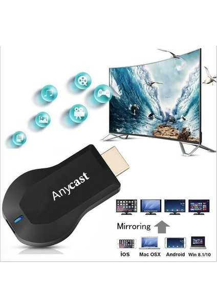 Anycast M9 Plus Full Hd Kablosuz HDMI Görüntü ve Ses Aktarıcı Wifi Display