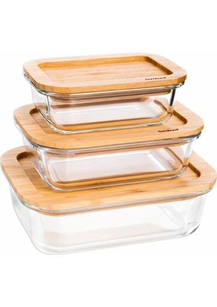 Bambum Lavi - Dikdörtgen 3'Lü Saklama Kabı Set