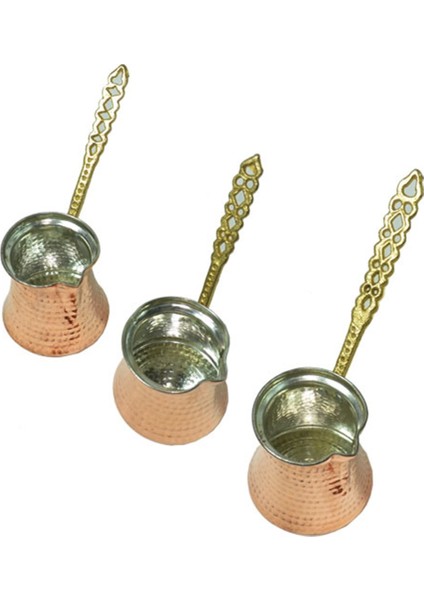 Pirinç Kulplu Bakır Cezve Seti modelleri