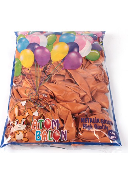 Atom Balon Atom 12 İnç Metalik Gold Altın Balon - 100 Adet