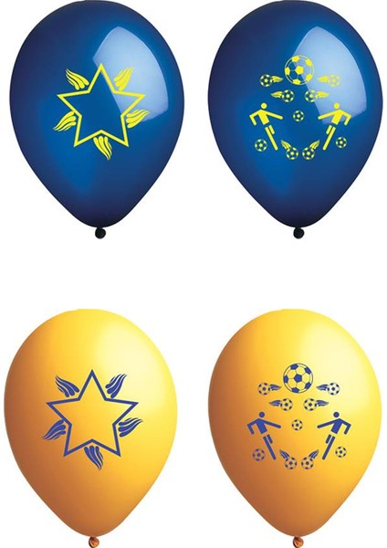 Atom Taraftar Balon Sarı Lacivert 12 İnç 100 Adet