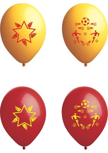 Atom Taraftar Balon Sarı Kırmızı 12 İnç 100 Adet