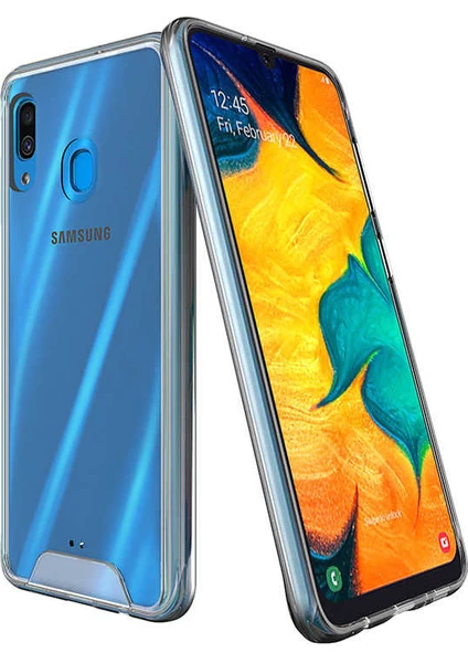 Case 4U Samsung Galaxy A20-A30 Kılıf Gard Ultra Sert Silikon Arka Kapak Şeffaf