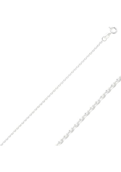 925 Gümüş 60 Mikron Tıraşlı Forse Zincir Kolye - 70cm
