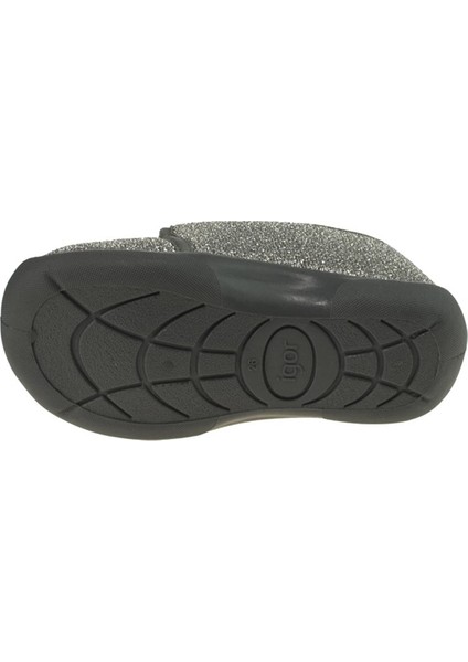 İgor Parlak Simli Gri/Siyah Çocuk Panduf Snoopy Shiny Ribbon W20115 Grey/Black