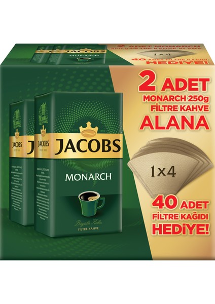 Filtre Kahve 250 gr X 2 + 40 Adet Filtre Kağıdı Hediyeli