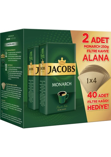 Filtre Kahve 250 gr X 2 + 40 Adet Filtre Kağıdı Hediyeli