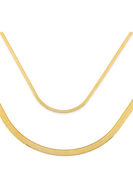 ​Gümüş İtalyan Yassı Ezme Zincir