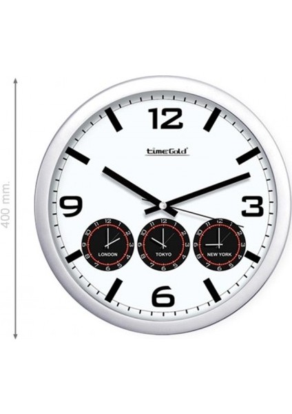 Dünya Başkentleri 4'lü Duvar Saati Plastik 40 cm