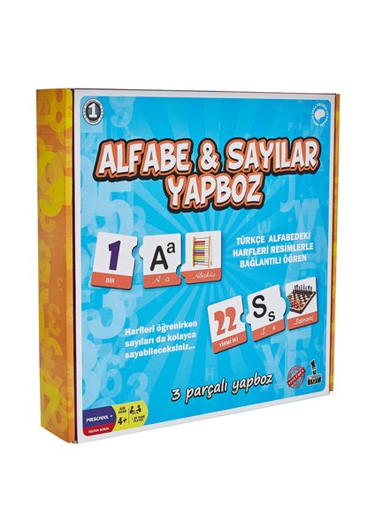 Mr Toy Alfabe ve Sayılar Yapboz 3 Parça