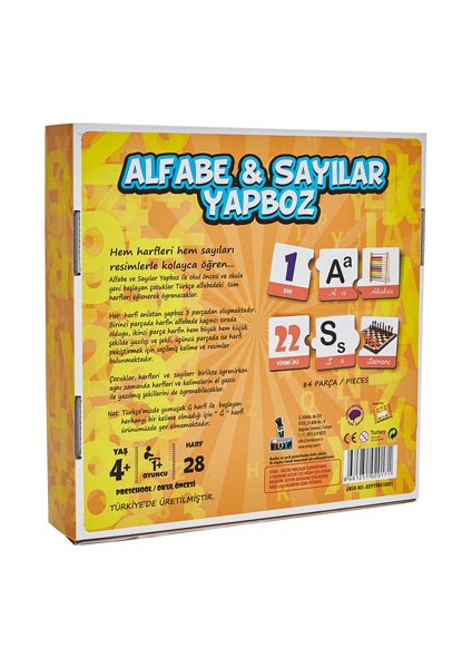 Mr Toy Alfabe ve Sayılar Yapboz 3 Parça