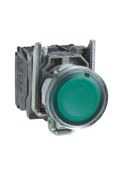 22 Mm Işıklı Yaylı Buton Yeşil 230V Ac Ledli