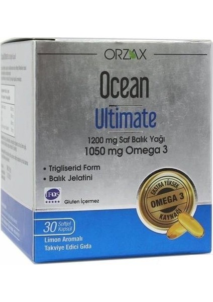 Ocean Ultimate 1050 mg Omega 3 Balık Yağı 30 Kapsül