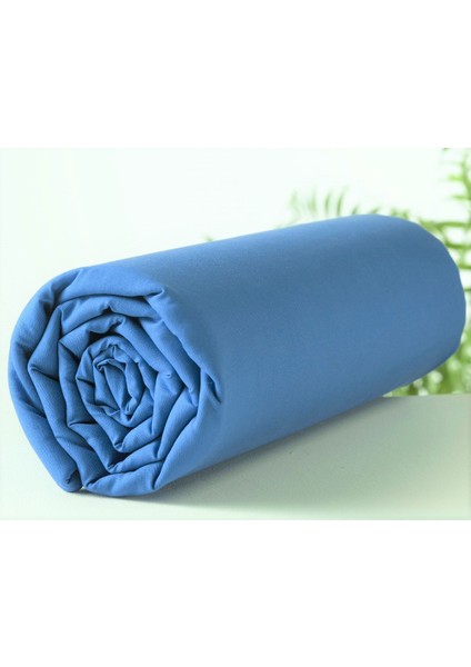 Mavi 160X200 Çift Kişilik Lastikli Çarşaf Ve 2 Yastik Kılıfı