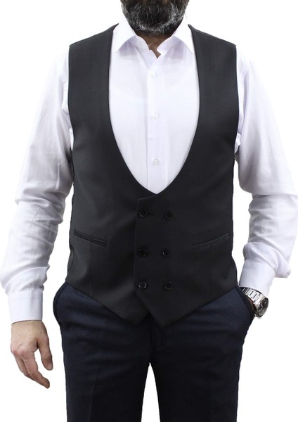 Kruvaze Yelek Siyah 50188