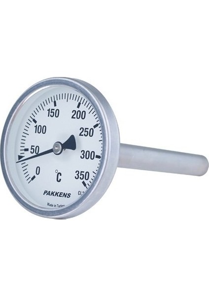 Termometre 0-500 °C Çap 63 mm Daldırma Boyu 40 cm Arkadan Bağlantılı G 1/2 inç