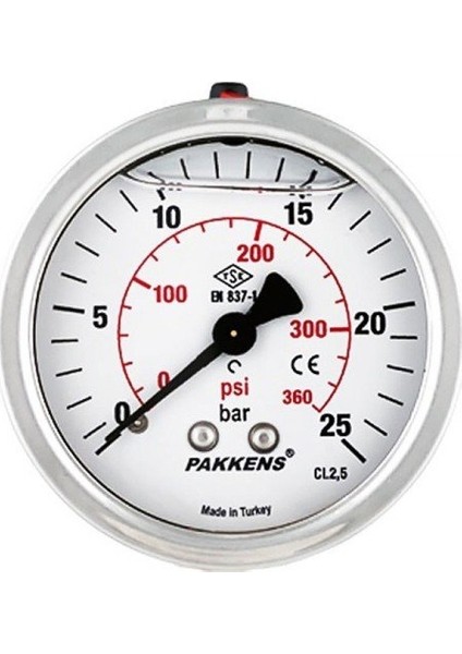 0-40 Bar 63 mm Arkadan Bağlantılı Panotipi Gliserinli Manometre G 1/4 inç