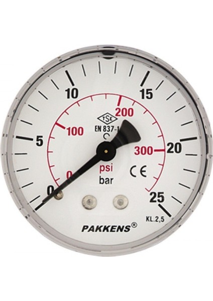 0-4 Bar 63 mm Arkadan Bağlantılı Kuru Manometre G 1/4 inç