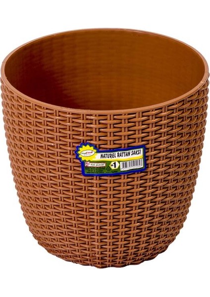 Rattan Desenli Saksı No 1 Balkon Bahçe Çiçek Saksısı