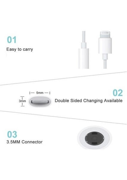 Ki̇ngdata Lightning Kulaklık Çevirici 15 cm