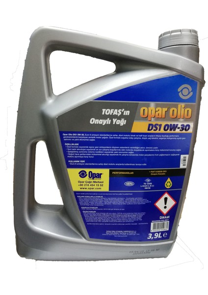 Olio DS1 0W-30 3.9 Litre Motor Yağı ( Üretim Yılı : 2022 )