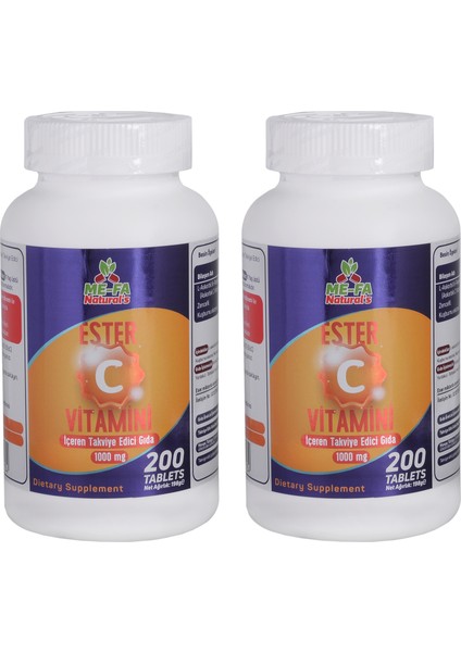 ESTER C VİTAMİNİ 1000 MG 2 KUTU 400 TABLET