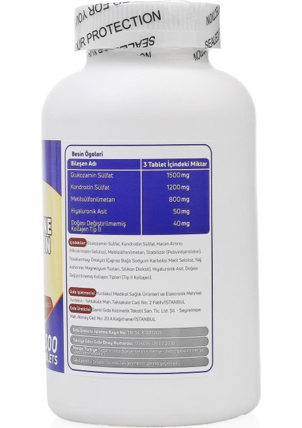 GLUCOSAMİNE CHONDROİTİN MSM HYALURONİC TP2 300 TABLET