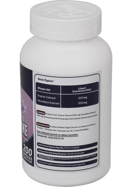 Milk Thistle Ve Artichoke 200 KAPSÜL fiyatları