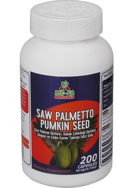 Saw Palmetto Pumkin Seed Complex 200 KAPSÜL