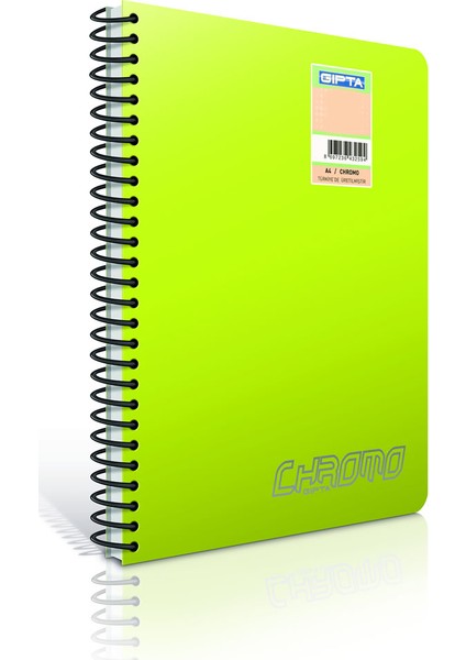 Chromo Spiralli Plastik Kapak Defter A4-40 Yp. Çizgisiz
