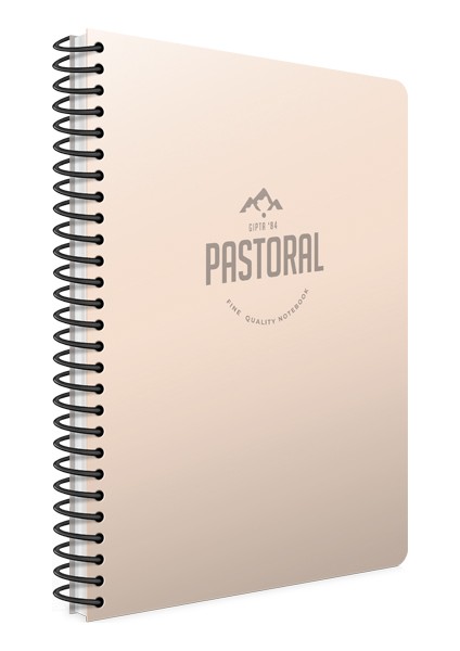 Pastoral Spiralli Plastik Kapak Defter A4 96 Yp.Kareli