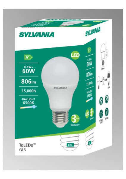 E27 LED Lamba 8.5W Beyaz Işık fiyatları