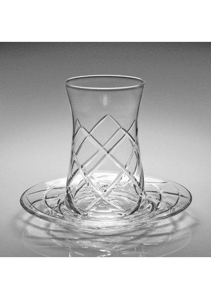 Butik Polo Desenli Çay Bardak Takımı Heybeli