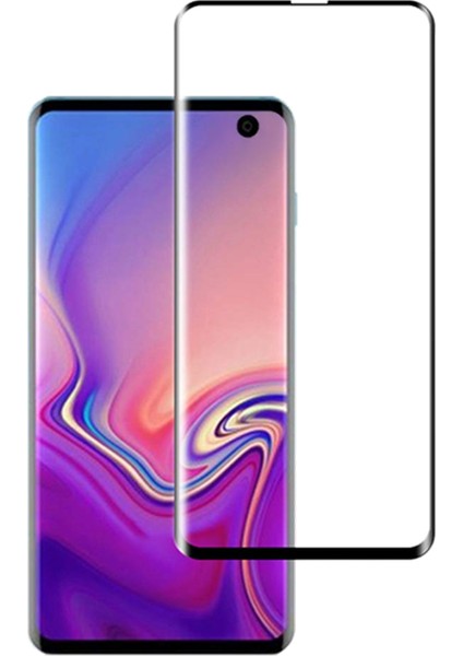 Samsung Galaxy S10E Kılıf Silikon Negro Karbon Darbe Korumalı (Lacivert) + Tam Ekran Cam Koruyucu