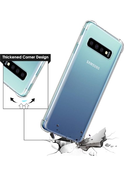 Samsung Galaxy S10 Silikon Kılıf Şeffaf Darbe Koruma (Şeffaf)