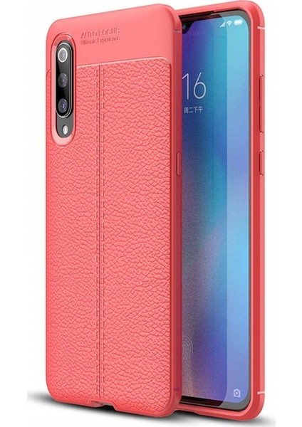 Samsung Galaxy A50 Kılıf Özel Karbon Niss Deri Görünümlü (Kırmızı)