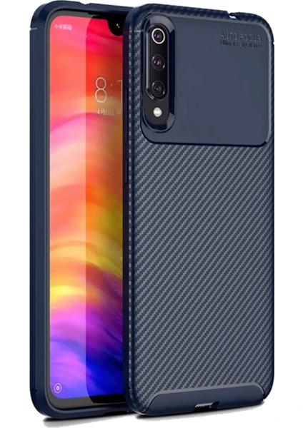 DVR Xiaomi Mi 9 Kılıf Silikon Negro Karbon Darbe Korumalı (Lacivert)