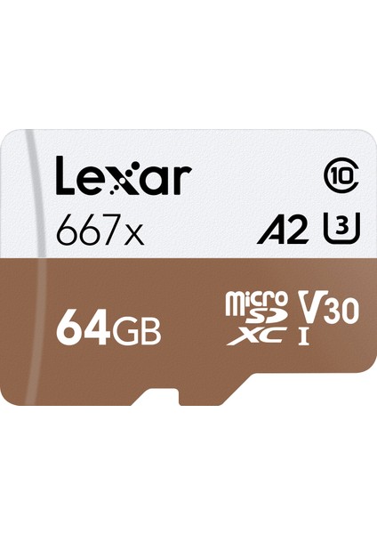 64GB Micro SDXC UHS-I 667X C10 U3 4K V30 A2 100Mb/sn LSDMI64GB667A Hafıza Kartı