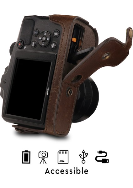 Nikon B600 Suni Deri Kamera Çantası fırsatları