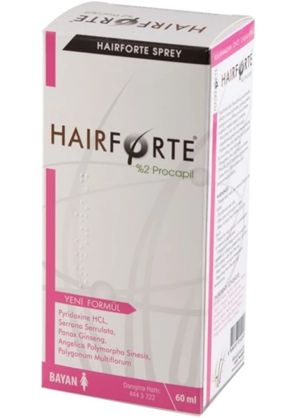 Hairforte Saç Spreyi̇  Bayan 60 ml