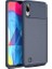 Jopus Samsung Galaxy M10 Kılıf Karbon Desenli Lux Negro Silikon - Lacivert + Tam Kaplayan 6D Nano Ekran Koruyucu 1