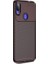 Jopus Xioami Redmi Note 7 Kılıf Karbon Desenli Lux Negro Silikon - Kahverengi + Tam Kaplayan 6D Nano Ekran Koruyucu 1