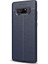 Note 8 Kılıf Niss Silikon Deri Görünümlü + 3D Cam Lacivert 1