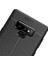 Samsung Galaxy Note 9 Kılıf Niss Deri Görünüm Silikon+3D Cam Siyah 3