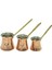 Pirinç Kulplu Bakır Cezve Seti 2