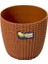 Rattan Desenli Saksı No 1 Balkon Bahçe Çiçek Saksısı 1
