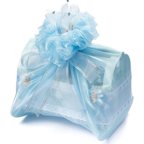 Melodi Çikolata Dekorlu Beşik Mavi Erkek Bebek